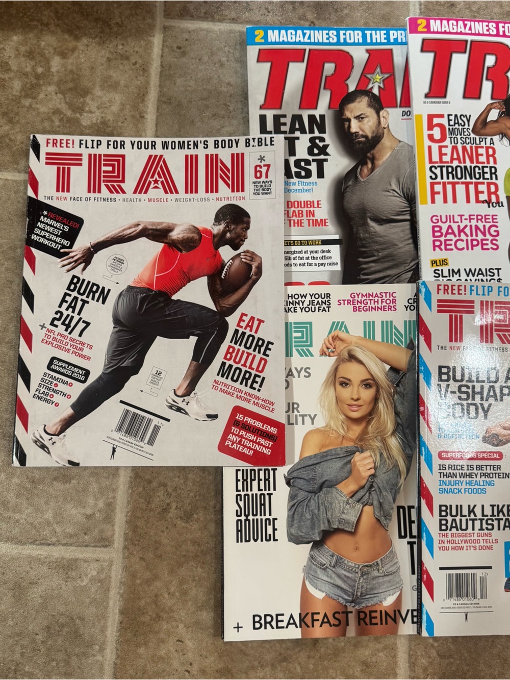 TRAIN Magazines Men & Women Body Fitness Health 2016 -Lot of 11 Flip Books